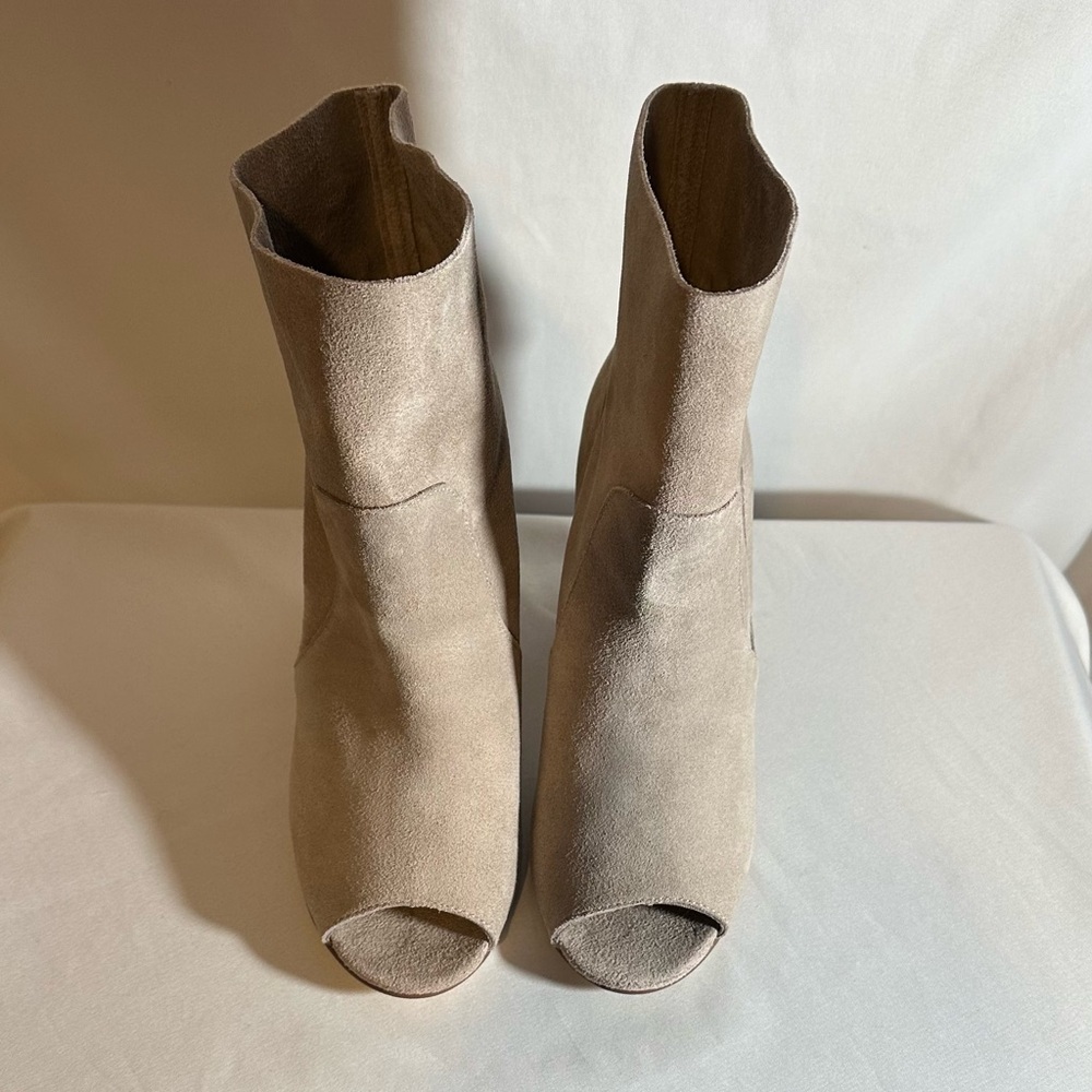 Suede open toe Booties